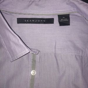 Sean Jean XL EUC Purple Pin striped button up